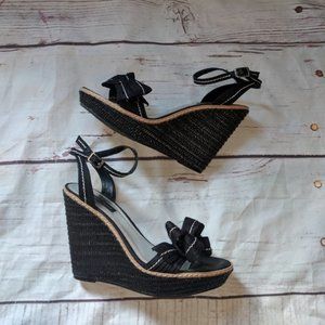 White House Black Market Bow Platform Sandals 8